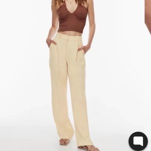 NWOT aritzia effortless pant in flax beige